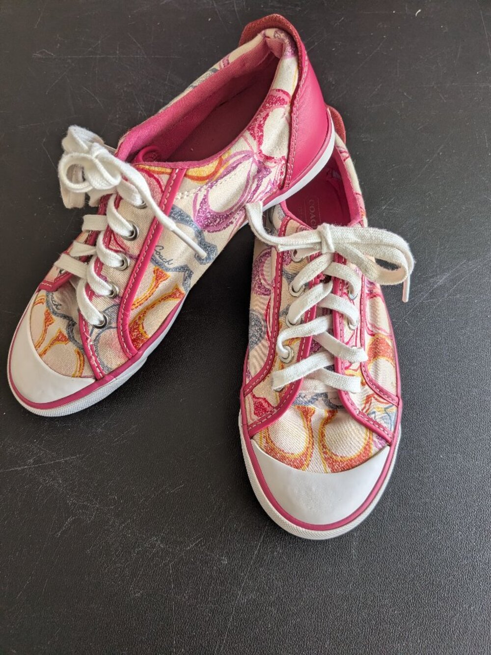 Coach Barrett Pink Multicolor Sneakers Size 7.5
